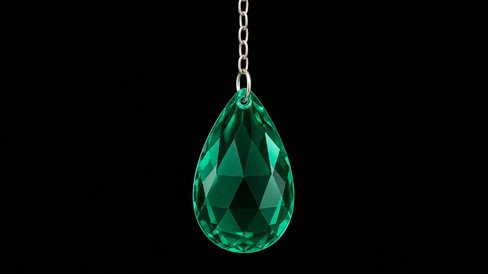 Render conceitual (IA) — cristal Emerald